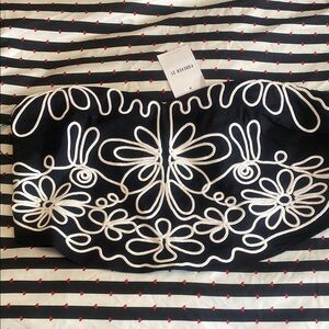 Forever 21 Black Top with White Floral Design